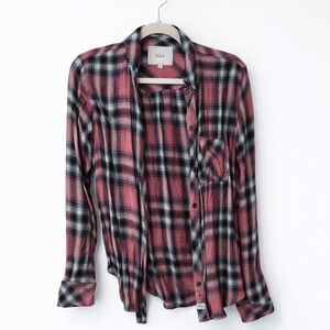 Rails Pink and Black Plaid Shirt